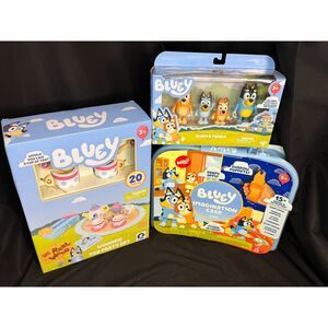 NEW Bluey Toy Lot Tea Set Family Pack Imagination Case